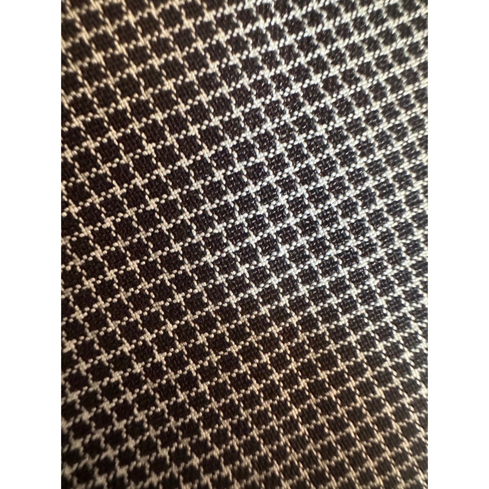 J.ING Women Black White Micro Check Smocked Waist Midi Dress Puff Sleeve XS NWT - Picture 6 of 10